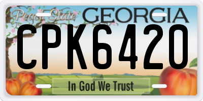 GA license plate CPK6420