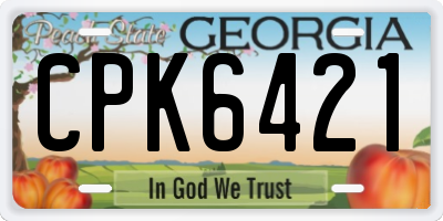 GA license plate CPK6421