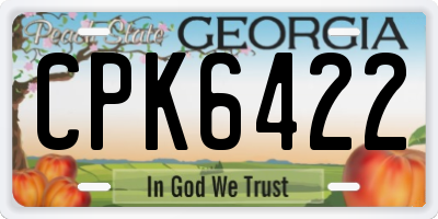 GA license plate CPK6422