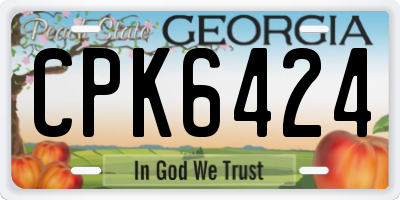 GA license plate CPK6424