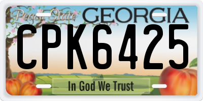 GA license plate CPK6425