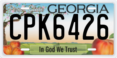 GA license plate CPK6426