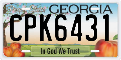 GA license plate CPK6431