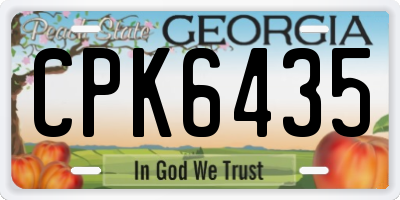 GA license plate CPK6435