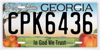 GA license plate CPK6436