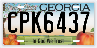 GA license plate CPK6437