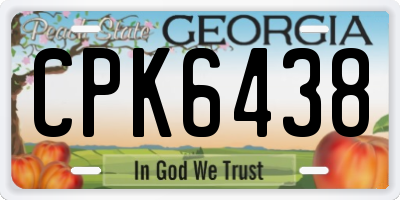 GA license plate CPK6438