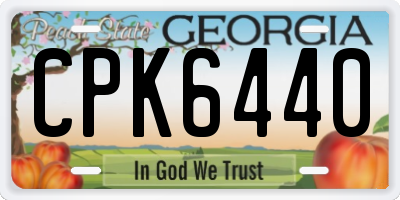 GA license plate CPK6440