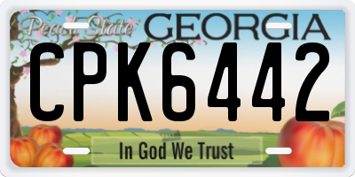GA license plate CPK6442