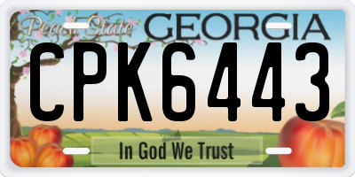 GA license plate CPK6443