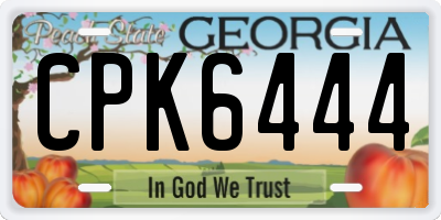 GA license plate CPK6444