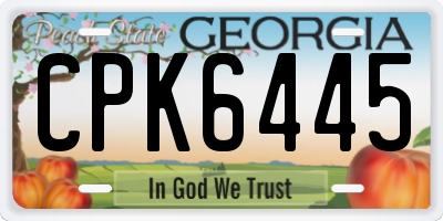 GA license plate CPK6445