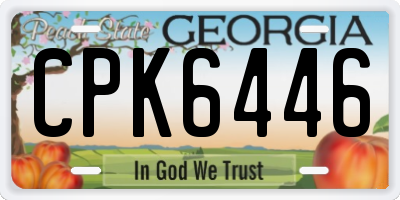 GA license plate CPK6446
