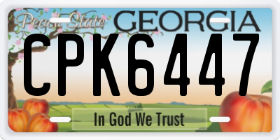 GA license plate CPK6447