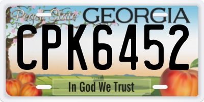 GA license plate CPK6452