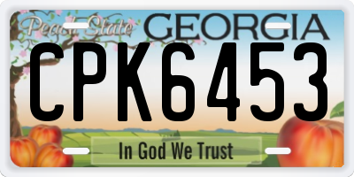 GA license plate CPK6453