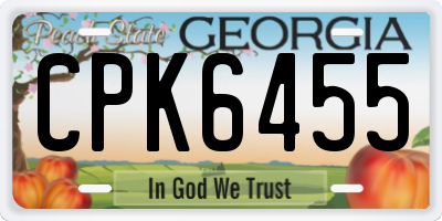 GA license plate CPK6455