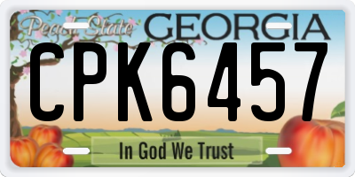 GA license plate CPK6457