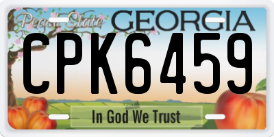 GA license plate CPK6459