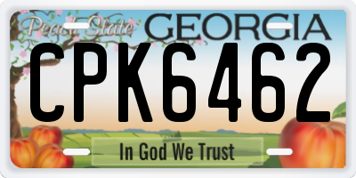 GA license plate CPK6462