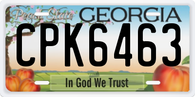 GA license plate CPK6463