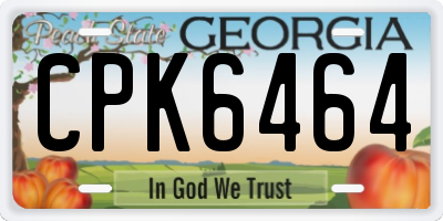 GA license plate CPK6464