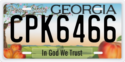GA license plate CPK6466