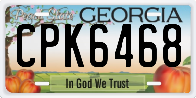 GA license plate CPK6468