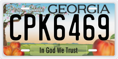 GA license plate CPK6469