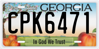 GA license plate CPK6471