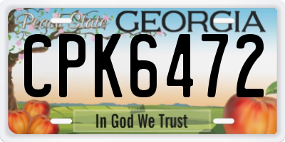 GA license plate CPK6472