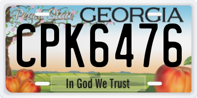 GA license plate CPK6476