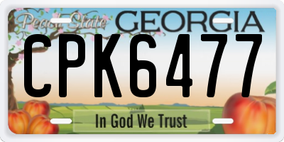 GA license plate CPK6477