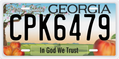 GA license plate CPK6479