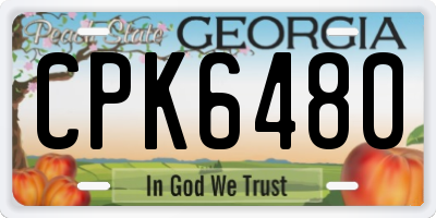 GA license plate CPK6480