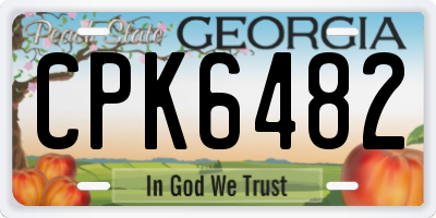 GA license plate CPK6482