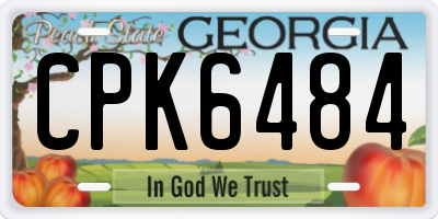 GA license plate CPK6484