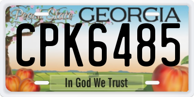 GA license plate CPK6485