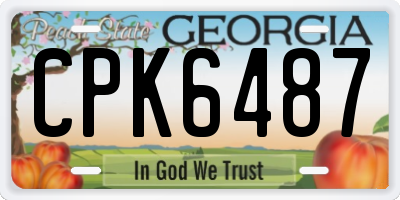 GA license plate CPK6487