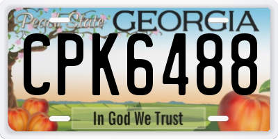 GA license plate CPK6488