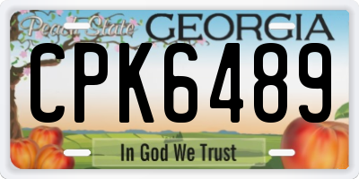 GA license plate CPK6489