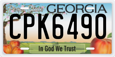 GA license plate CPK6490