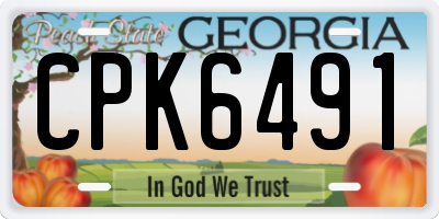 GA license plate CPK6491