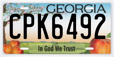 GA license plate CPK6492