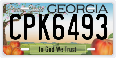 GA license plate CPK6493