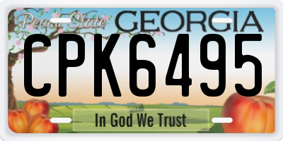 GA license plate CPK6495