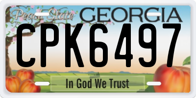 GA license plate CPK6497
