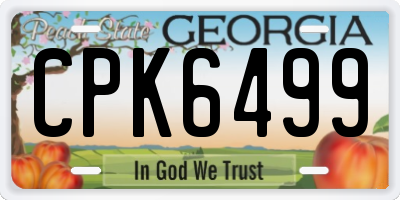 GA license plate CPK6499