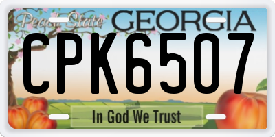 GA license plate CPK6507
