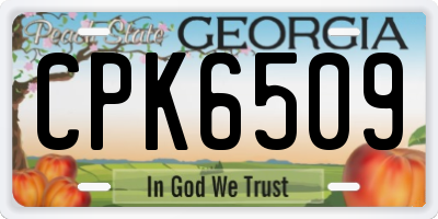 GA license plate CPK6509